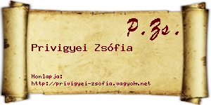 Privigyei Zsófia névjegykártya